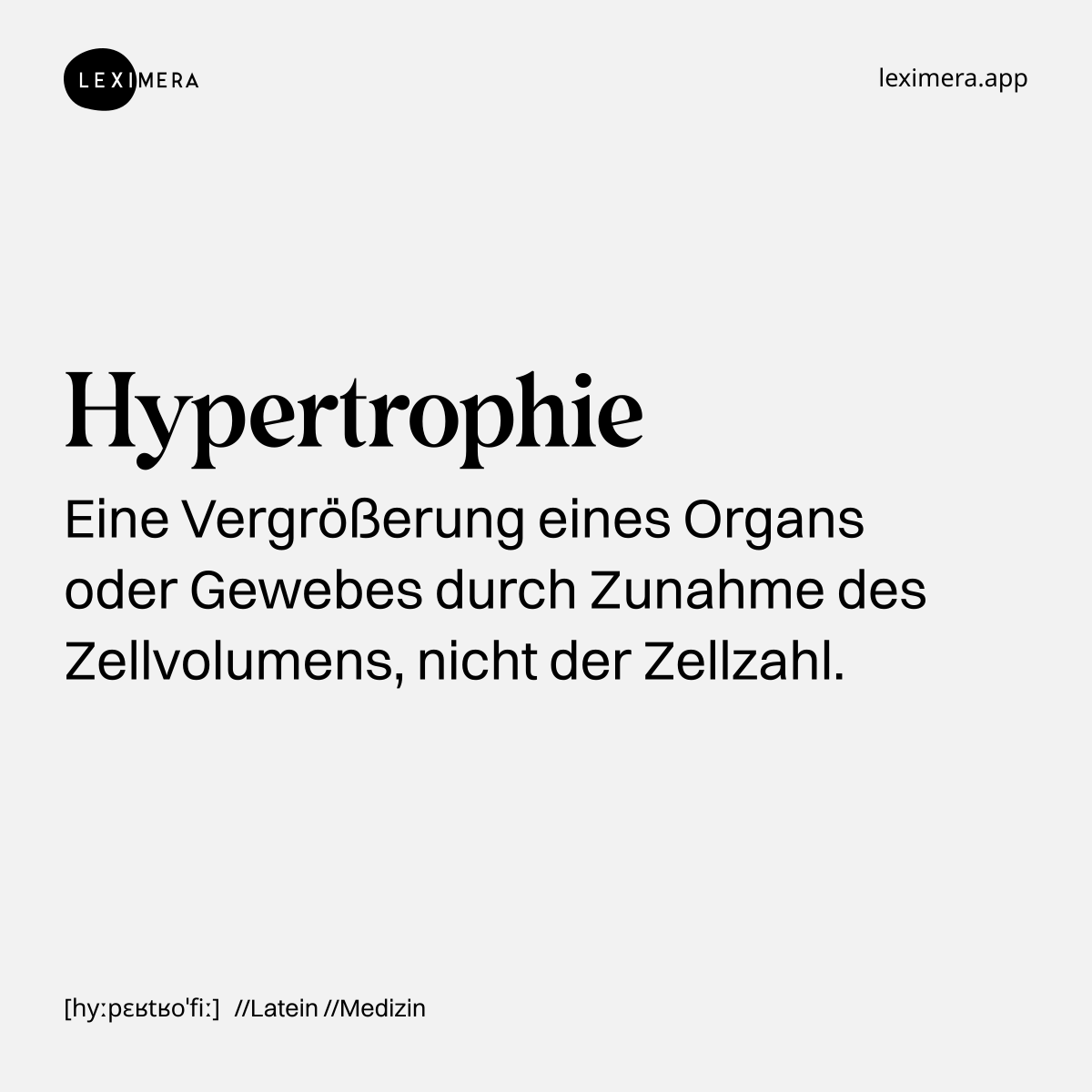 Hypertrophie - Wort Bild