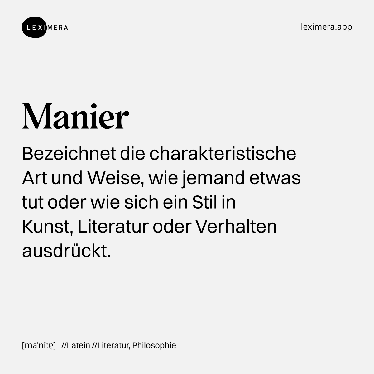 Manier - Ähnliches Wort