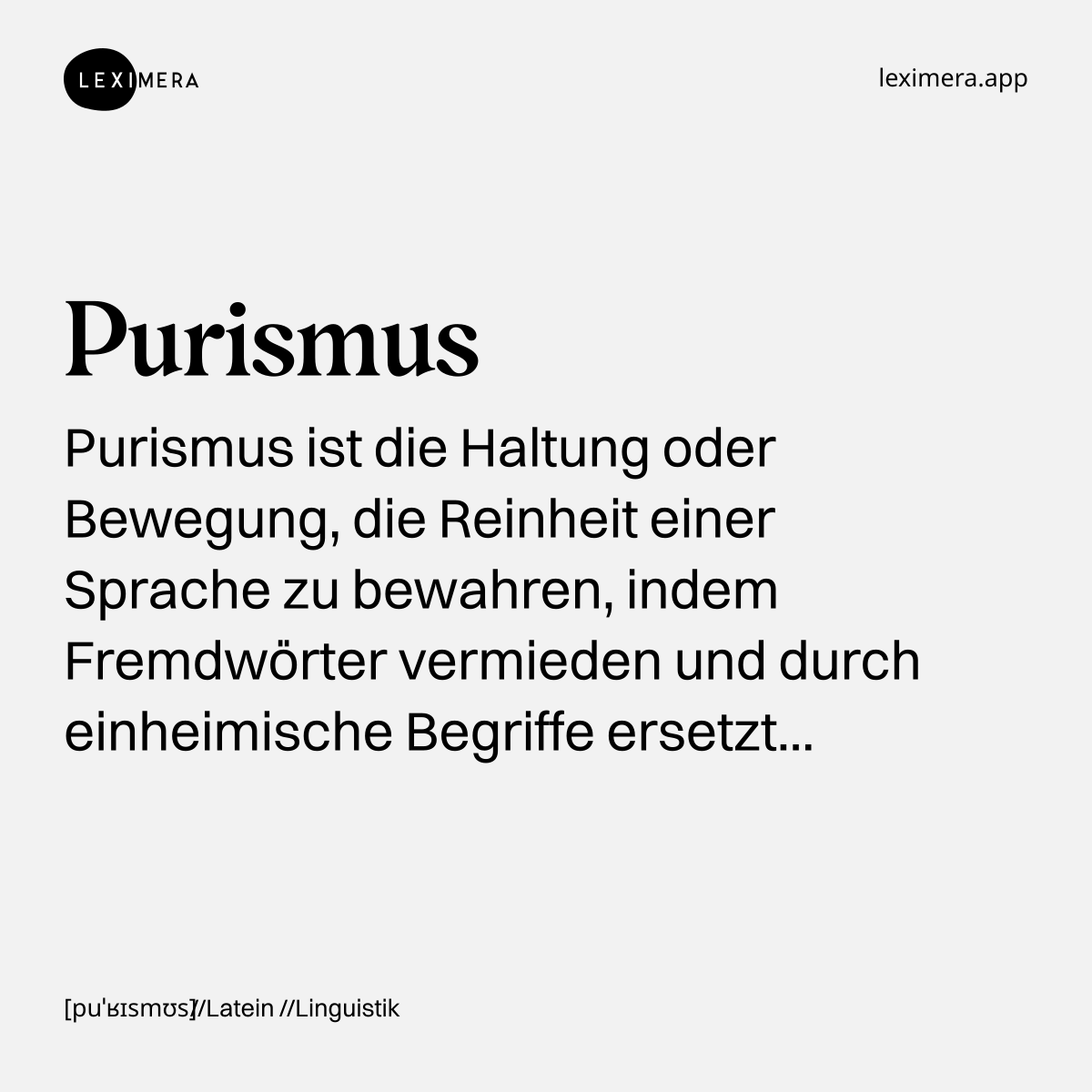 Purismus - Wort Bild