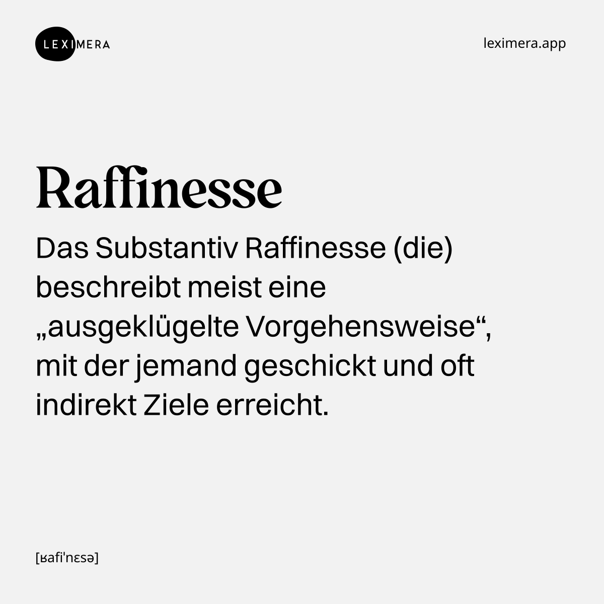 Raffinesse