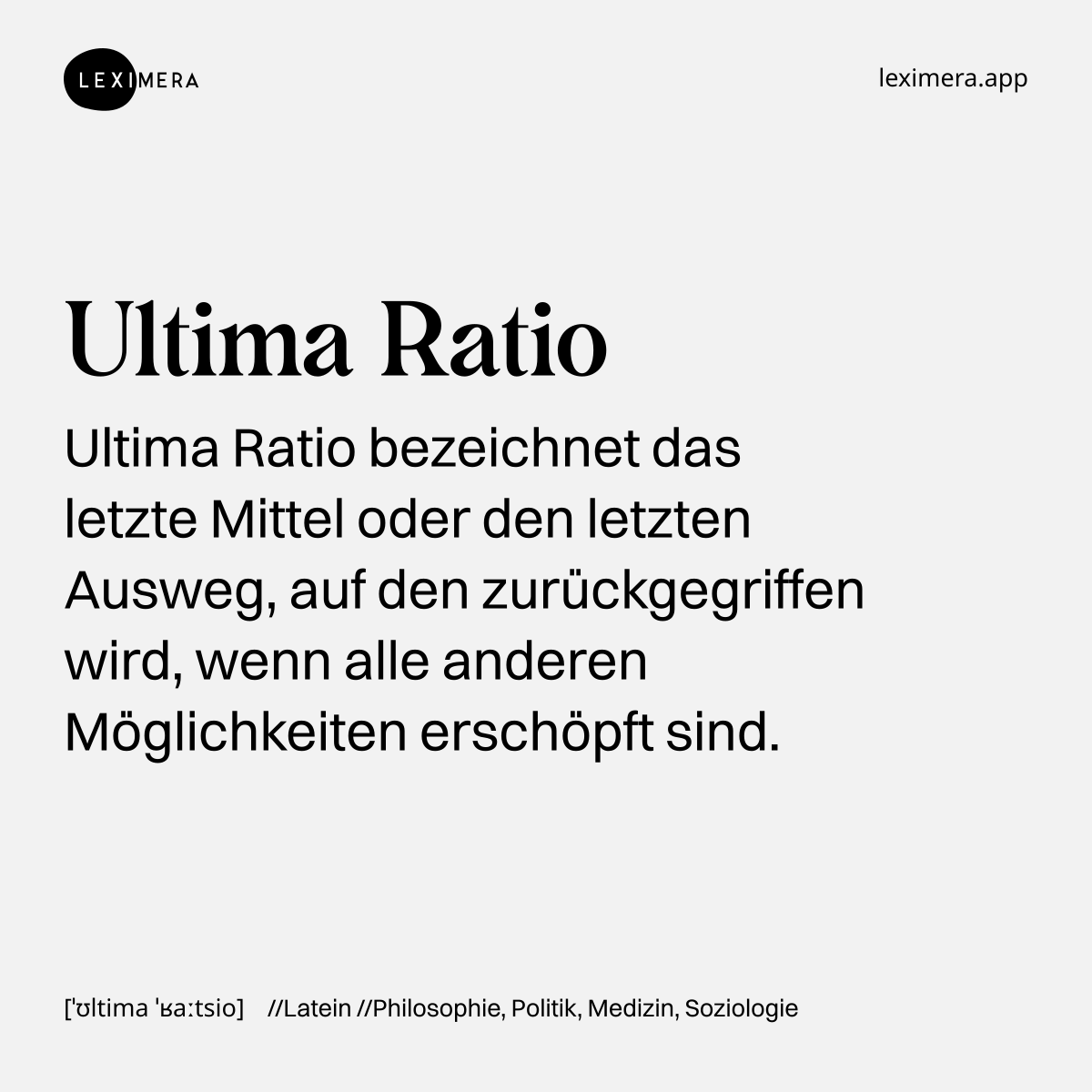 Ultima Ratio - Wort Bild