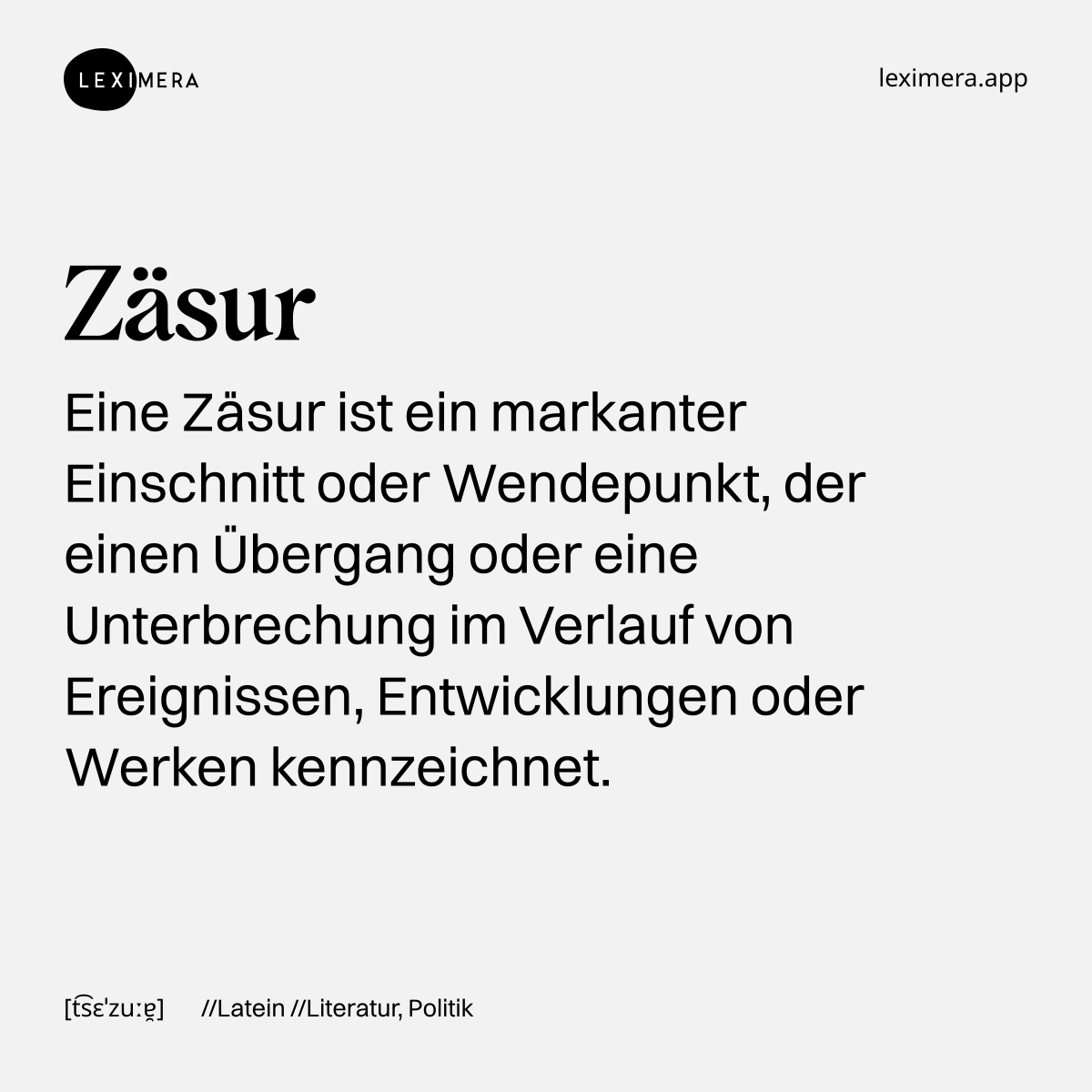 Zäsur - Ähnliches Wort