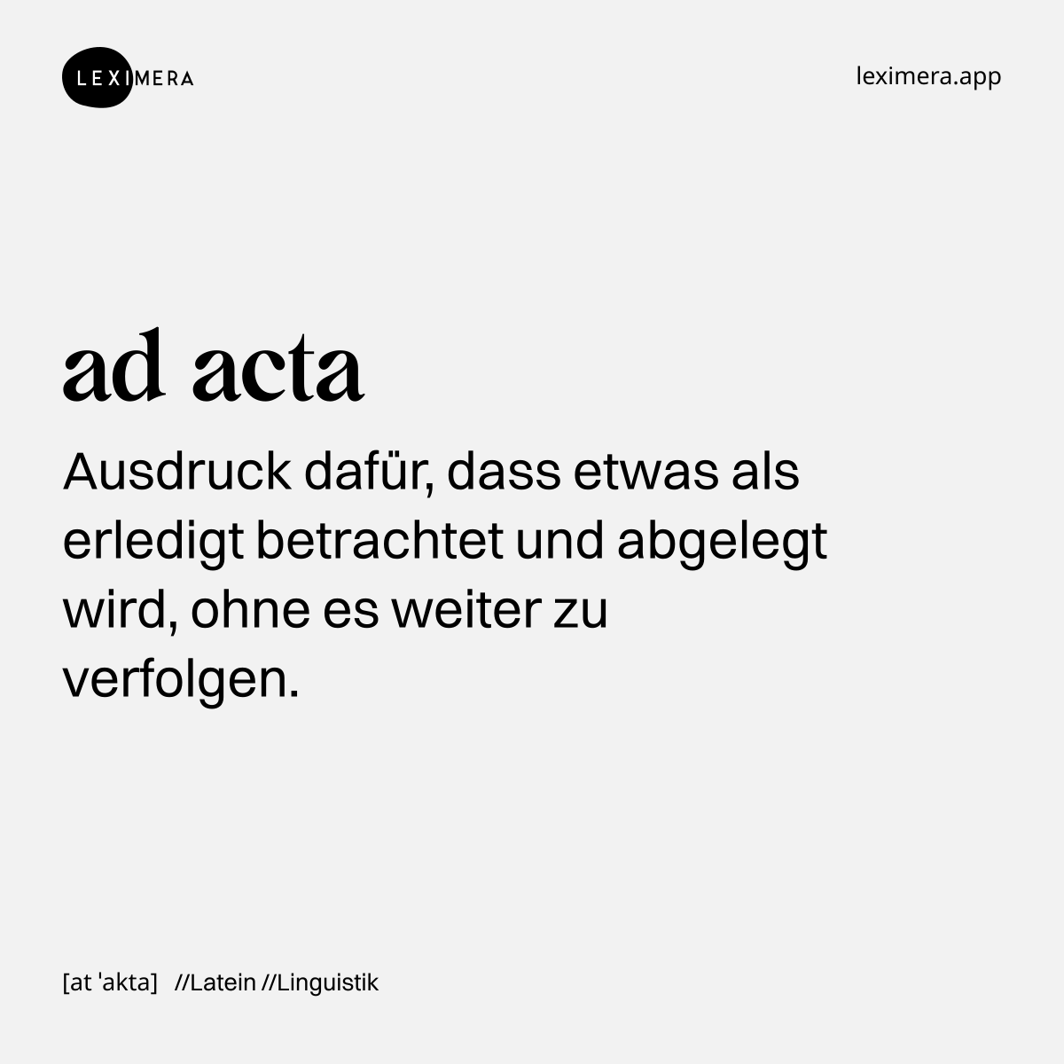 ad acta - Wort Bild