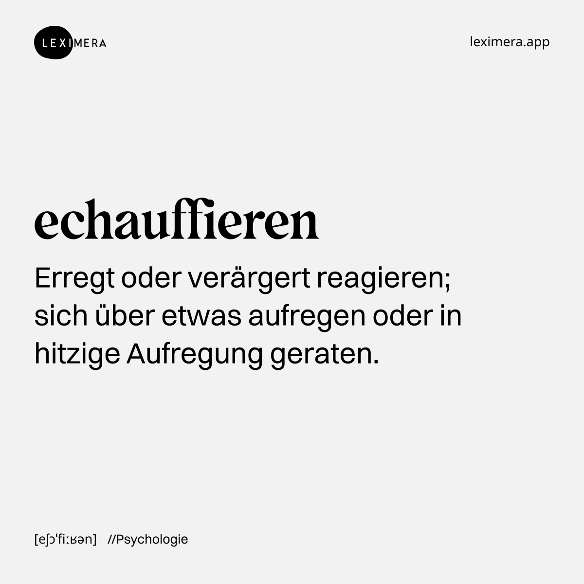 echauffieren - Wort Bild