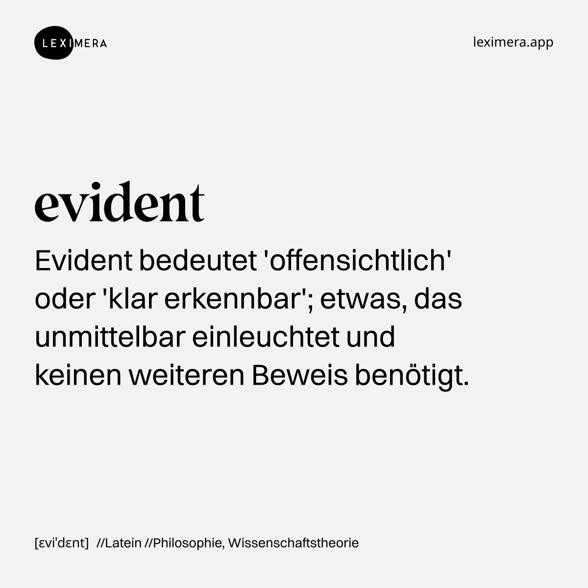 evident - Ähnliches Wort