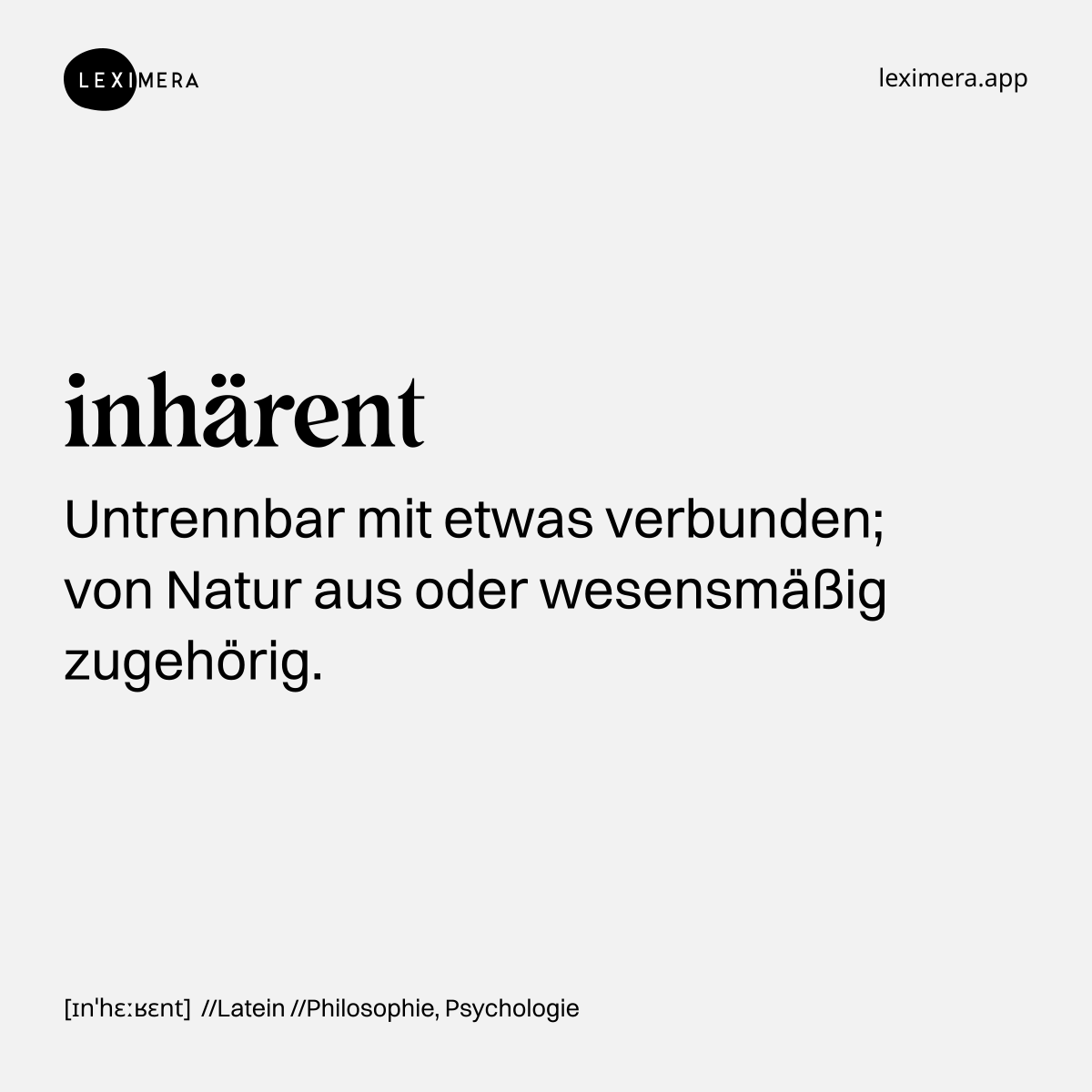 inhärent - Wort Bild