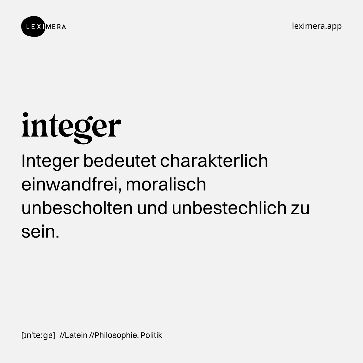 integer - Wort Bild