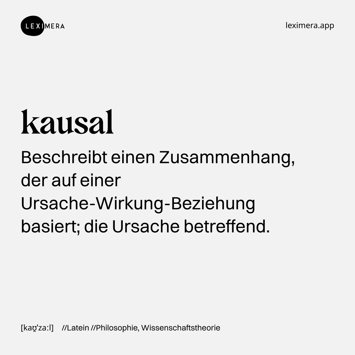 kausal - Wort Bild