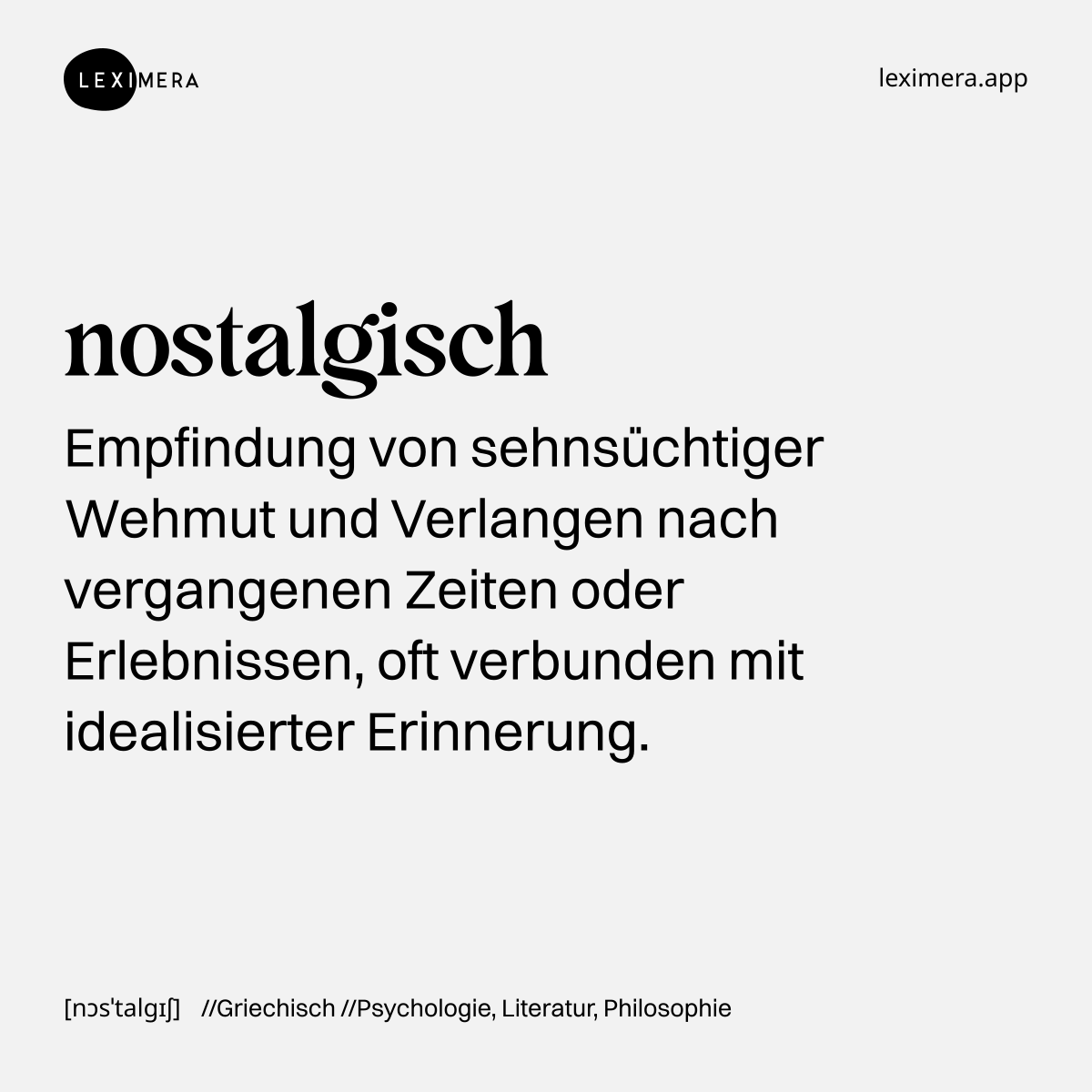 nostalgisch - Ähnliches Wort