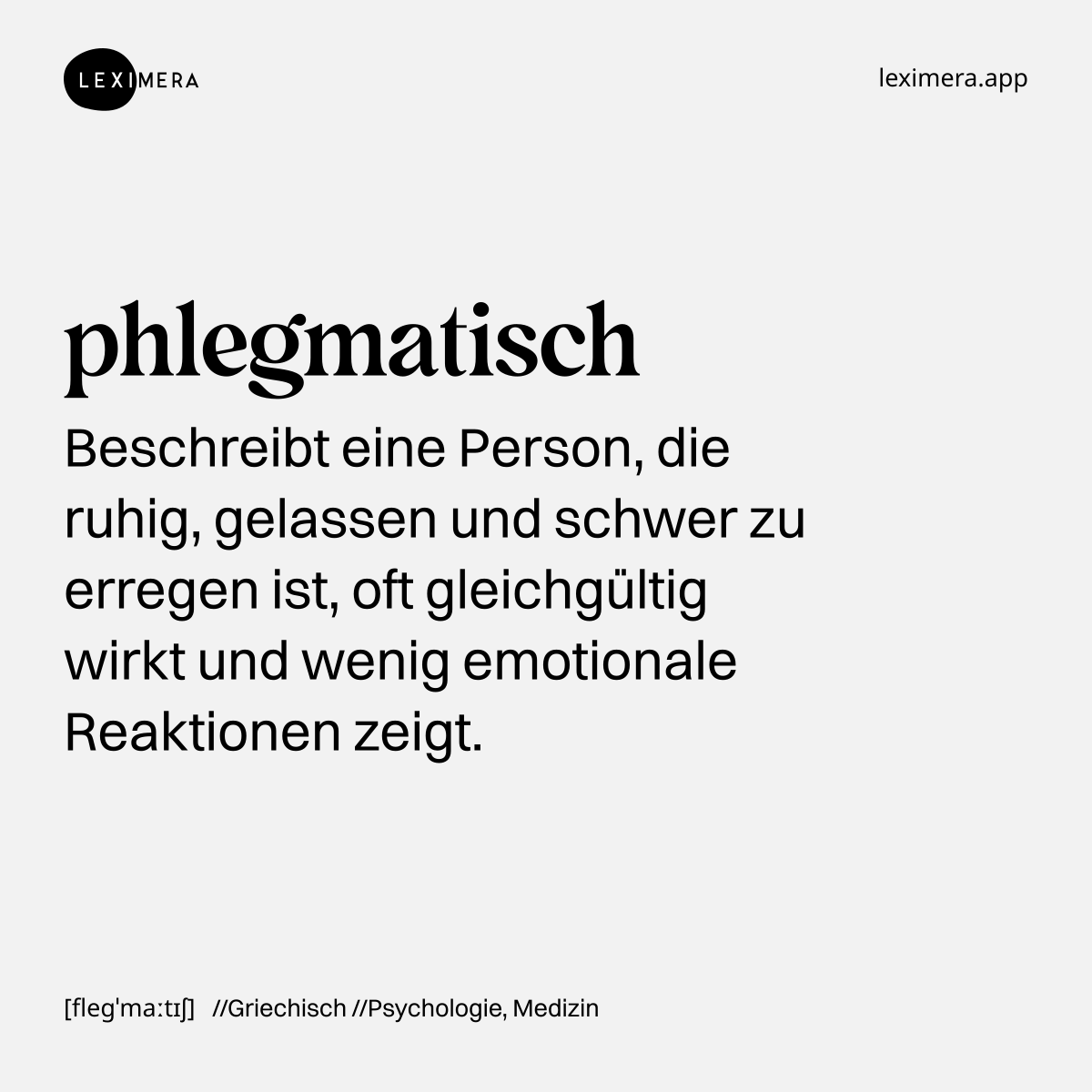 phlegmatisch - Wort Bild