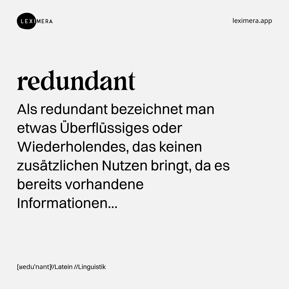 redundant - Wort Bild