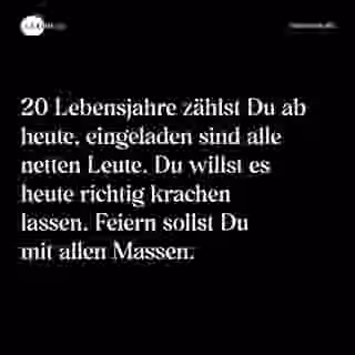 Feiere dein 20. Lebensjahr gebührend
