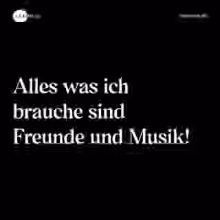 Alles was ich brauche sind Freunde und Musik! - Spruch Bild