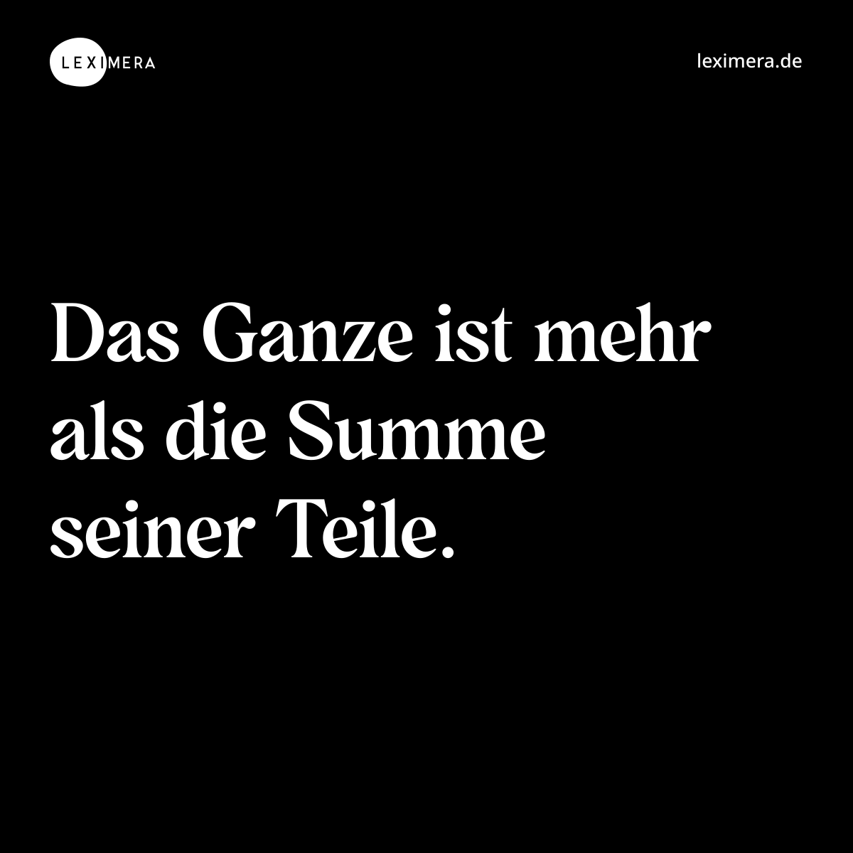 Aristoteles über das Ganze