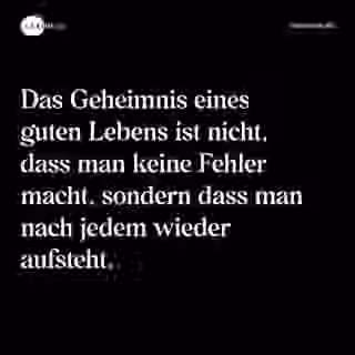 Das Geheimnis eines guten Lebens ist nicht, dass man keine Fehler macht, sondern dass man nach jedem wieder aufsteht. - Spruch Bild