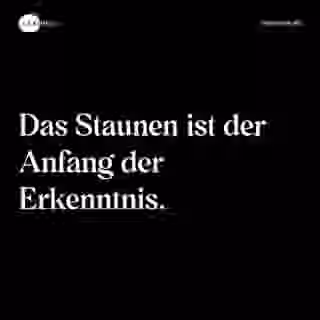 Das Staunen ist der Anfang der Erkenntnis. - Spruch Bild