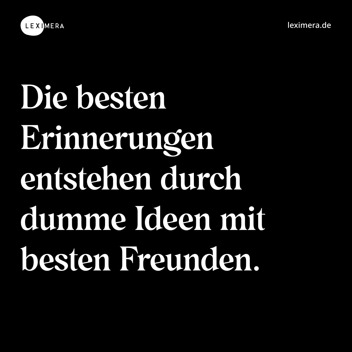 Die besten Erinnerungen entstehen durch dumme Ideen mit besten Freunden. - Spruch Bild