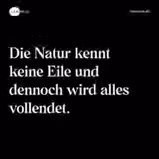 Die Natur kennt keine Eile und dennoch wird alles vollendet. - Spruch Bild