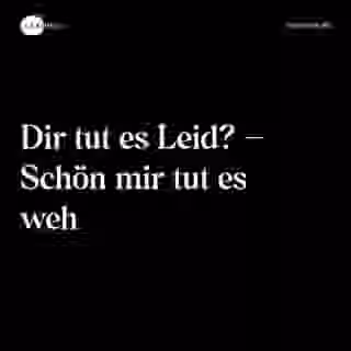 Dir tut es Leid? – Schön mir tut es weh - Spruch Bild