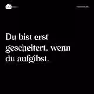 Du bist erst gescheitert, wenn du aufgibst. - Spruch Bild