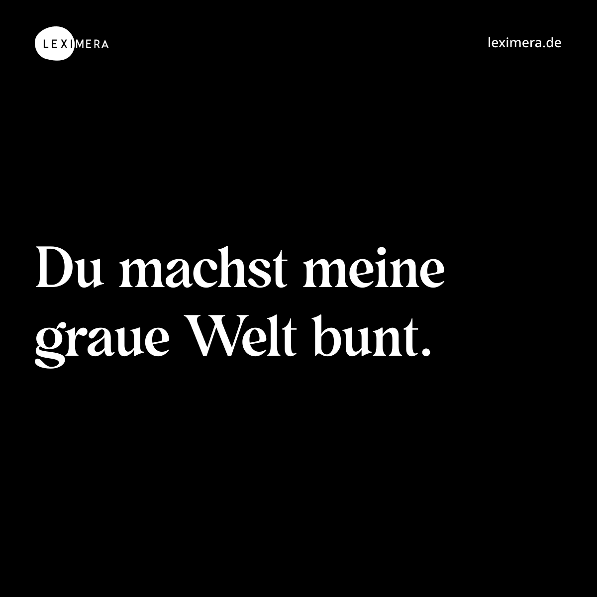Du machst meine graue Welt bunt. - Spruch Bild