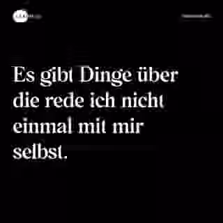 Es gibt Dinge über die rede ich nicht einmal mit mir selbst. - Spruch Bild