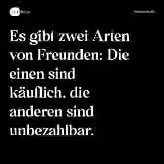 Es gibt zwei Arten von Freunden: Die einen sind käuflich, die anderen sind unbezahlbar. - Spruch Bild