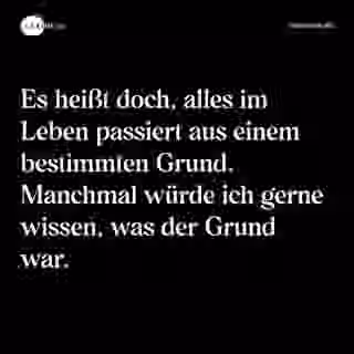 Es heißt doch, alles im Leben passiert aus einem bestimmten Grund. Manchmal würde ich gerne wissen, was der Grund war. - Spruch Bild