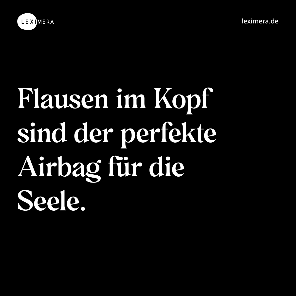 Flausen im Kopf sind der perfekte Airbag für die Seele. - Spruch Bild