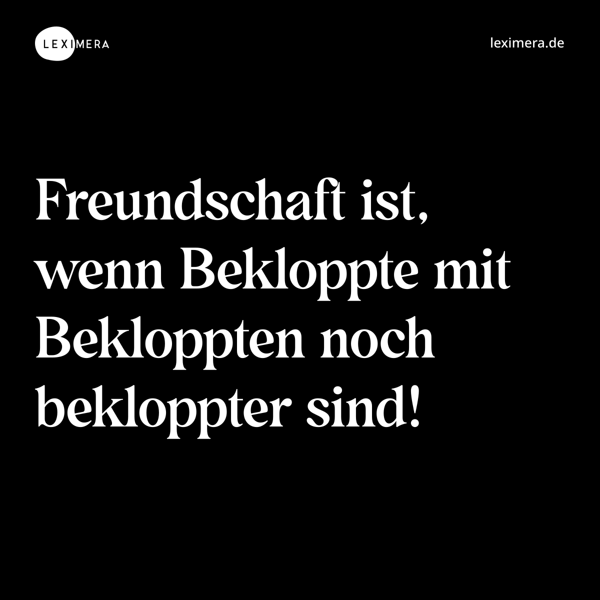 Freundschaft ist, wenn Bekloppte mit Bekloppten noch bekloppter sind! - Spruch Bild