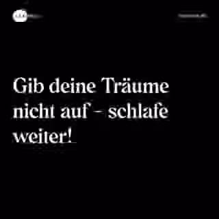 Gib deine Träume nicht auf - schlafe weiter! - Spruch Bild