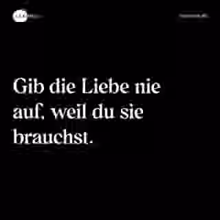 Gib die Liebe nie auf, weil du sie brauchst. - Spruch Bild