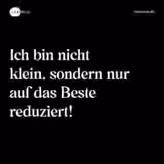 Ich bin nicht klein, sondern nur auf das Beste reduziert! - Spruch Bild