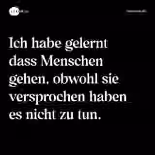 Ich habe gelernt dass Menschen gehen, obwohl sie versprochen haben es nicht zu tun. - Spruch Bild