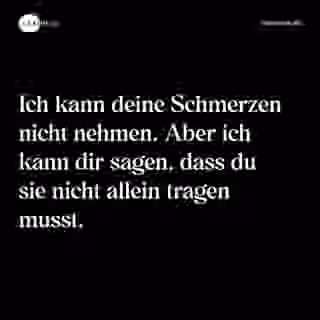 Ich kann deine Schmerzen nicht nehmen. Aber ich kann dir sagen, dass du sie nicht allein tragen musst. - Spruch Bild