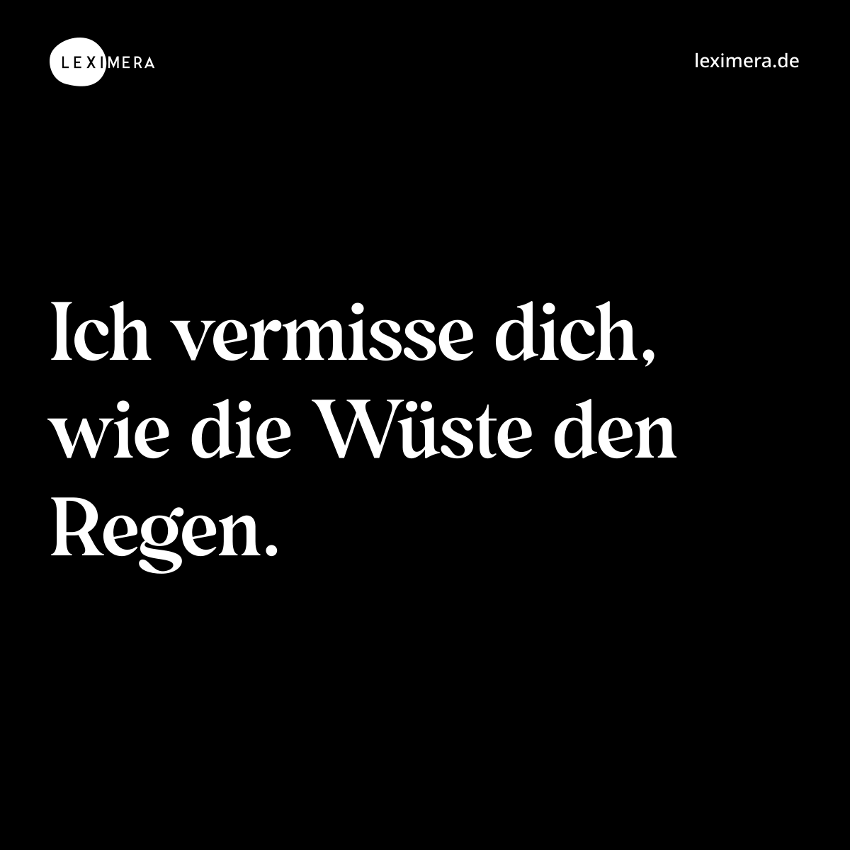 Ich vermisse dich, wie die Wüste den Regen. - Spruch Bild
