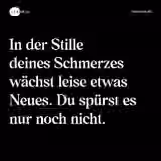 In der Stille deines Schmerzes wächst leise etwas Neues. Du spürst es nur noch nicht. - Spruch Bild