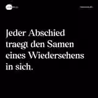 Jeder Abschied traegt den Samen eines Wiedersehens in sich. - Spruch Bild