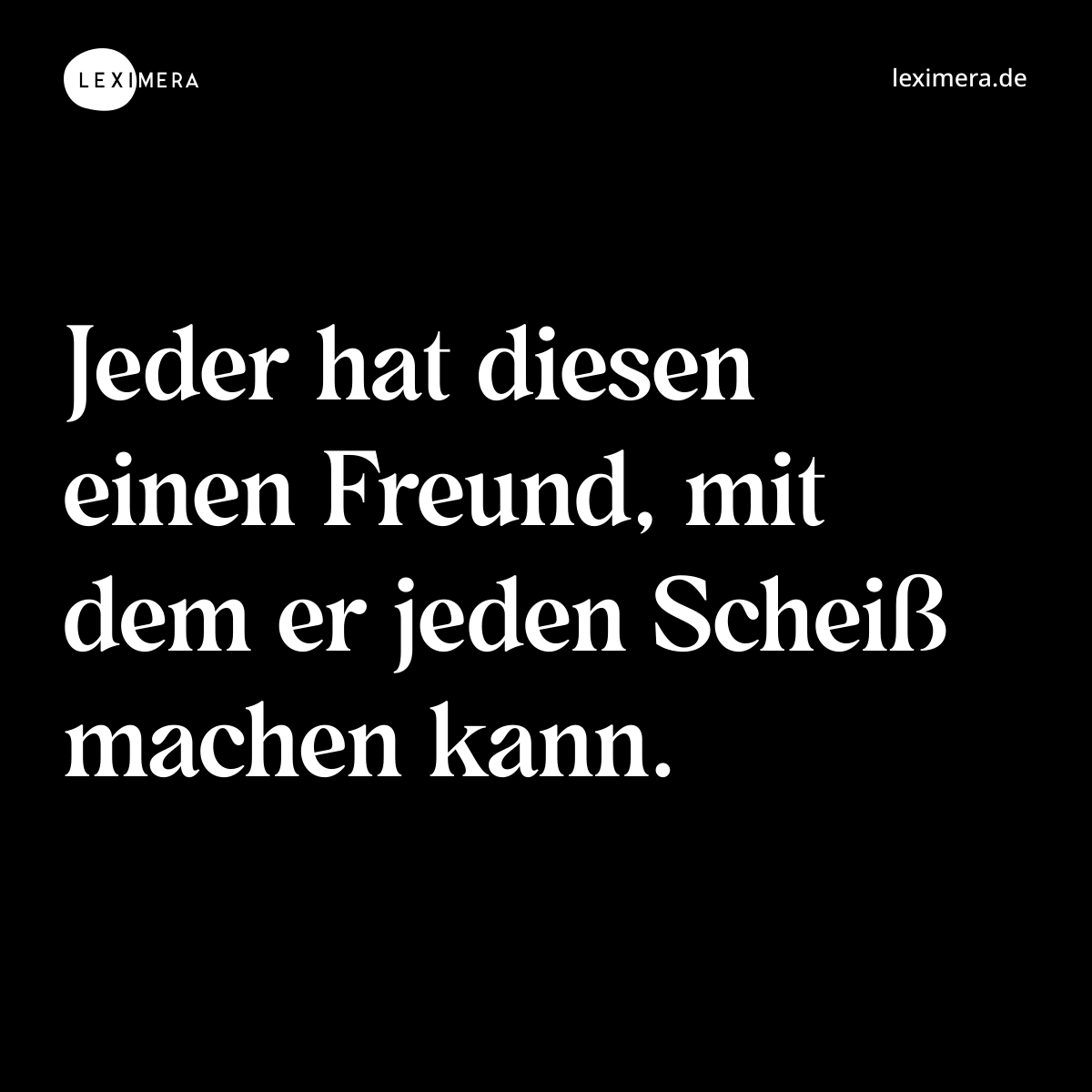 Jeder hat diesen einen Freund, mit dem er jeden Scheiß machen kann. - Spruch Bild