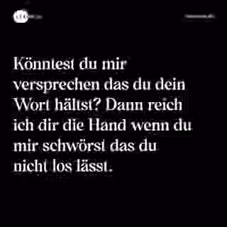 Könntest du mir versprechen das du dein Wort hältst? Dann reich ich dir die Hand wenn du mir schwörst das du nicht los lässt. - Spruch Bild