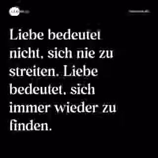 Liebe bedeutet nicht, sich nie zu streiten. Liebe bedeutet, sich immer wieder zu finden. - Spruch Bild