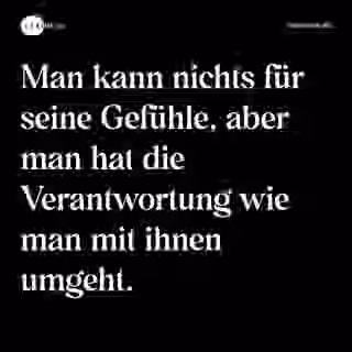 Man kann nichts für seine Gefühle, aber man hat die Verantwortung wie man mit ihnen umgeht. - Spruch Bild