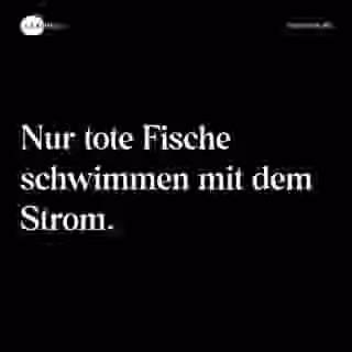 Nur tote Fische schwimmen mit dem Strom. - Spruch Bild