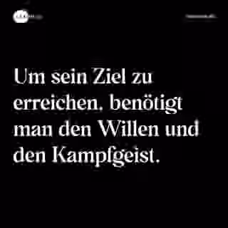 Um sein Ziel zu erreichen, benötigt man den Willen und den Kampfgeist. - Spruch Bild