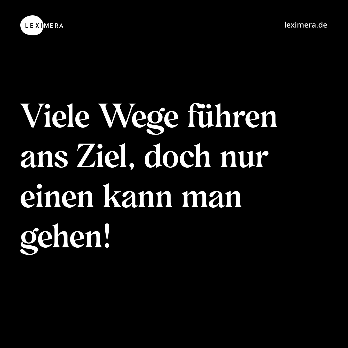 Viele Wege führen ans Ziel, doch nur einen kann man gehen! - Spruch Bild