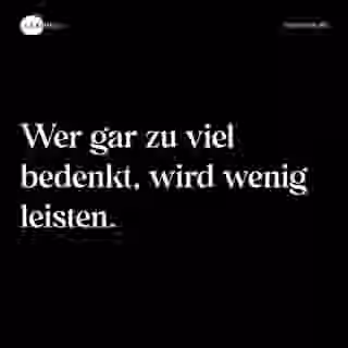 Wer gar zu viel bedenkt, wird wenig leisten. - Spruch Bild
