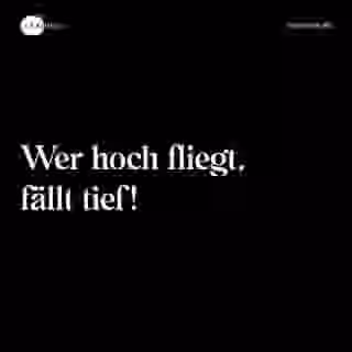 Wer hoch fliegt, fällt tief! - Spruch Bild