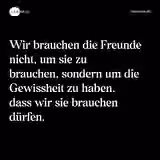Wir brauchen die Freunde nicht, um sie zu brauchen, sondern um die Gewissheit zu haben, dass wir sie brauchen dürfen. - Spruch Bild