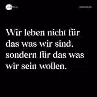 Wir leben nicht für das was wir sind, sondern für das was wir sein wollen. - Spruch Bild