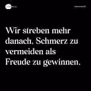 Wir streben mehr danach, Schmerz zu vermeiden als Freude zu gewinnen. - Spruch Bild